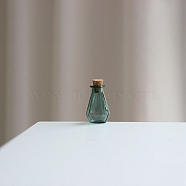 Miniature Glass Bottles, with Cork Stoppers, Empty Wishing Bottles, for Dollhouse Accessories, Jewelry Making, Teal, 16x26mm(PW-WGF9EAE-04)