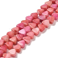 Natural Dolomite Beads Strands, Dyed, Triangle, Cerise, 5.5~6x6~6.5x3mm, Hole: 1mm, about 72pcs/strand, 16.14 inch(41cm)(G-F765-H05-01)