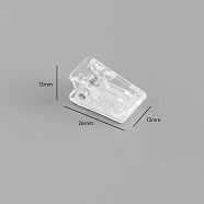 Transparent Acrylic Binder Paper Clips,  Single Side Adhesive Card Assistant Clips, Rectangle, Clear, 26x13x13mm(ZXFQ-PW0003-08B)