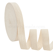 Flat Polycotton Twill Tape Ribbon, Herringbone Ribbon, Cornsilk, 30x0.6mm(OCOR-WH0066-92I-01)