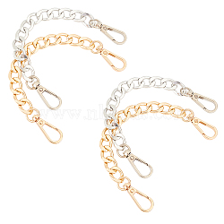 Bag Extender Chains, with Aluminum Curb Link Chains and Alloy Swivel Clasps, Mixed Color, 20~21.8cm, 1.15mm, 4strands/box(IFIN-PH0001-13-WH)