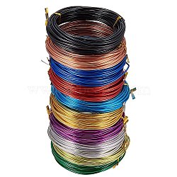 Round Aluminum Wire, Mixed Color, 12 Gauge, 2mm, about 32.8 Feet(10m)/roll, 10 rolls/box(AW-PH0001-01-2.0mm)