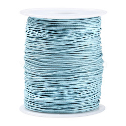 Waxed Cotton Thread Cords, Light Sky Blue, 1mm, about 100yards/roll(YC-R003-1.0mm-168)