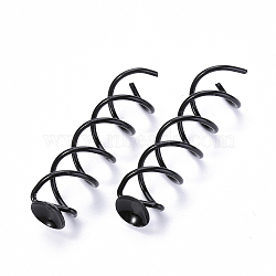 Spiral Spin Screw Iron Hair Clips, Black, Tray: 8mm, 55x10mm(X-IFIN-S698-01)