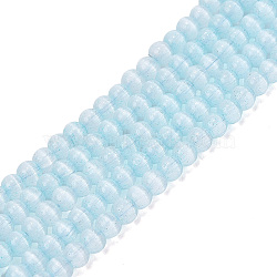 Glass Imitation Cat Eye Beads Strands, Round, Light Blue, 4~4.5mm, Hole: 1~1.2mm, about 110~112pcs/strand, 14.96~15.16 inch(38~38.5cm)(GLAA-N075-01A-03)
