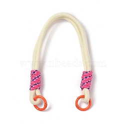 Nylon Cord Bag Handles, with Alloy Spring Gate Rings, for Bag Replacement Accessories, Orange, 34.5x1.55cm(AJEW-C035-04C)