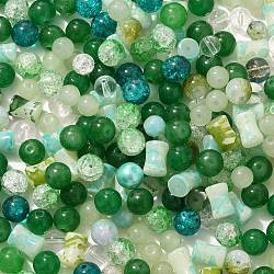 Mixed Style Glass Beads, Round, Dark Green, 8~10mm(X1-GLAA-XCP0012-02K)