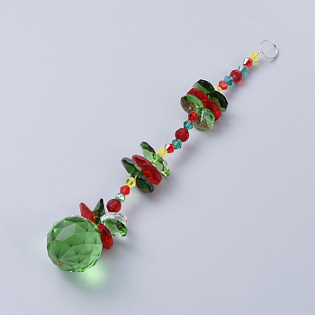 Glass Chandelier Suncatchers Prisms, Crystal Balls Hanging Pendant, Colorful, 210mm