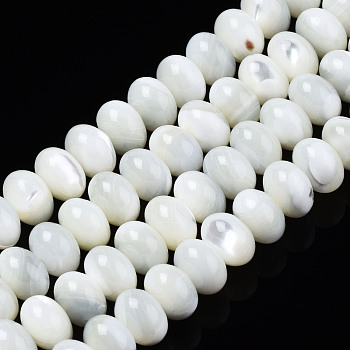 Natural Trochid Shell/Trochus Shell Beads Frames Strands, Rondelle, Bleach, Seashell Color, 7x5mm, Hole: 0.5mm, about 82pcs/strand, 15.94 inch(40.5cm)