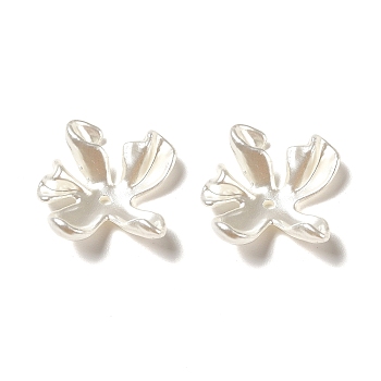 Opaque Acrylic Bead Caps, Imitation Pearl, Flower, Snow, 20x19x5.5mm, Hole: 1.5mm