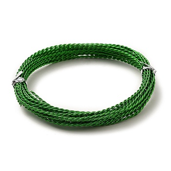Aluminum Wire, Twisted Round, Green, 1.6mm, about 16.40 Feet(5m)/Roll