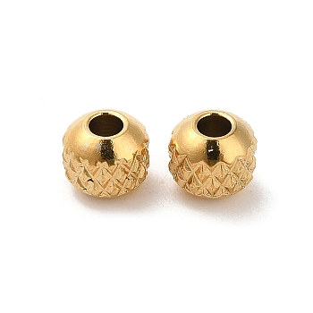 304 Stainless Steel Bead, Round, Real 18K Gold Plated, 4mm, Hole: 1.6mm