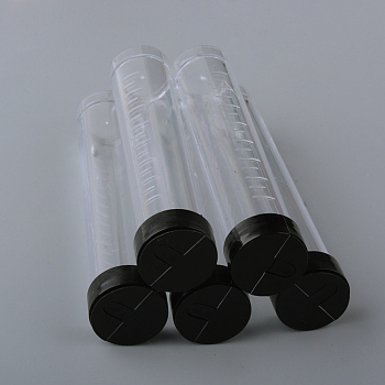Plastic Bead Containers, Bottle, Column, Clear, 106x21mm, Capacity: 20ml(0.67 fl. oz)