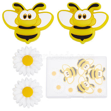 22mm Mixed Color Bees Silicone Beads