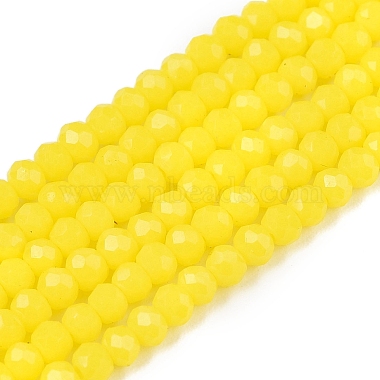 Yellow Rondelle Glass Beads