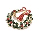 Colorful Christmas Wreath with Bell Enamel Pin with Rhinestone(X-JEWB-A004-07G)-2