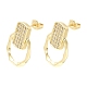 Brass Micro Pave Cubic Zirconia Stud Earrings(KK-CBA5B62-03B-G)-2