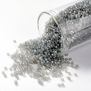 TOHO Round Seed Beads, Japanese Seed Beads, (1150) Translucent Grey, 15/0, 1.5mm, Hole: 0.7mm, about 3000pcs/bottle, 10g/bottle(SEED-JPTR15-1150)