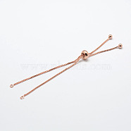 Rack Plating Brass Chain Bracelet Making, Long-Lasting Plated, Slider Bracelets Making, Cadmium Free & Lead Free, Real Rose Gold Plated, Single Chain Length: about 115~120mm(X-KK-A142-018RG)