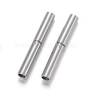 304 Stainless Steel Bayonet Clasps, Column, Stainless Steel Color, 21x3mm, Hole: 2.2mm(STAS-F108-12P-2.2mm)