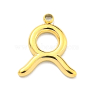 Real 18K Gold Plated Vacuum Plating 304 Stainless Steel Pendants, Twelve Constellations Charms, Taurus, 12x10.8x1mm, Hole: 1.2mm(STAS-L278-002G-02)