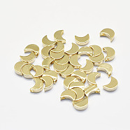 Long-Lasting Plated Brass Charms, Real 18K Gold Plated, Nickel Free, Moon, 7x5.5x2.5mm, Hole: 1.5mm(X-KK-K193-065G-NF)