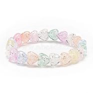 Candy Color Acrylic Heart Beaded Stretch Bracelet for Women, Colorful, Inner Diameter: 2 inch(5.1cm)(BJEW-JB08240)
