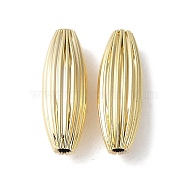 Brass Beads, Rack Plating, Lead Free & Cadmium Free, Oval, Real 18K Gold Plated, 20x6.5mm, Hole: 1.4mm(KK-S518-01B-G)