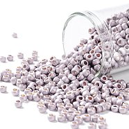 TOHO Round Seed Beads, Japanese Seed Beads, (PF554F) PermaFinish Lavender Metallic Matte, 8/0, 3mm, Hole: 1mm, about 10000pcs/pound(SEED-TR08-PF0554F)