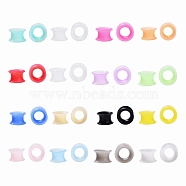 32Pcs 16 Colors Silicone Thin Ear Gauges Flesh Tunnels Plugs, Ring, Mixed Color, 10mm, Hole: 9.4mm, 2pcs/color(FIND-YW0001-17C)