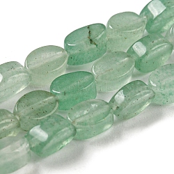 Natural Green Aventurine Beads Strands, Flat Oval, 6~6.5x4~4.5x2.5mm, Hole: 0.6mm, about 64pcs/strand, 15.94''(40.5cm)(G-M420-H02-03)