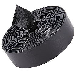 Flat Imitation Leather Cord, Garment Accessories, Black, 25x1mm, about 5.47 Yards(5m)/Bundle(LC-WH0006-02B-01)