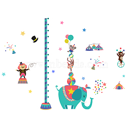 PVC Height Growth Chart Wall Sticker, Circus with 50 to 180 cm Measurement, for Kid Room Bedroom Wallpaper Decoration, Mixed Color, 900x390mm, 3pcs/set(DIY-WH0232-021)