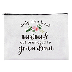 Canvas Bag, Multipurpose Travel Toiletry Pouch with Zipper, Word, 9-1/8x7-1/8 inch(23x18cm)(ABAG-WH0027-001)