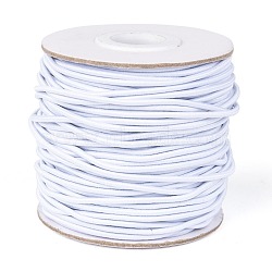 Round Elastic Cord, with Nylon Outside and Rubber Inside, White, 2mm, about 43.74 yards(40m)/roll(EC-R001-2mm-001A)