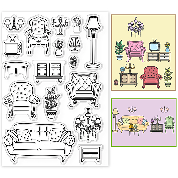 PVC Plastic Stamps, for DIY Scrapbooking, Photo Album Decorative, Cards Making, Stamp Sheets, Furniture Pattern, 16x11x0.3cm