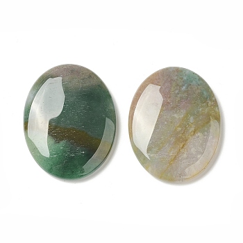 Natural Indian Agate Worry Stone for Anxiety Therapy, Oval Thumb Stone, 45x34~35x7~8.5mm