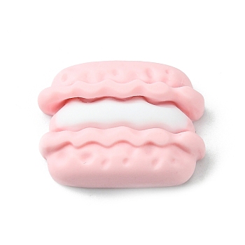 Opaque Resin Imitation Food Decoden Cabochons, Pink, Hamburger, 17x23x8mm