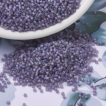 MIYUKI Delica Beads, Cylinder, Japanese Seed Beads, 11/0, (DB0870) Matte Transparent Light Amethyst AB, 1.3x1.6mm, Hole: 0.8mm, about 2000pcs/10g