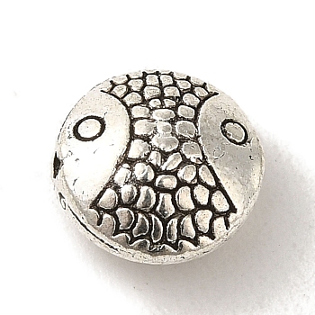 Tibetan Style Alloy Beads, Cadmium Free & Lead Free, Fish, Antique Silver, 10x10x5.5mm, Hole: 1.2mm