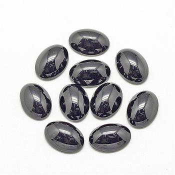 Natural Black Stone Cabochons, Oval, 40x30x7~8mm