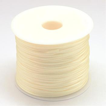Nylon Thread, Rattail Satin Cord, Lemon Chiffon, 1.5mm, about 100yards/roll(300 feet/roll)