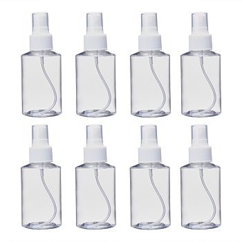 100ml Refillable PET Plastic Spray Bottles, Empty Pump Bottles for Liquid, Clear, 4.6x11.8cm, Capacity: 100ml(3.38 fl. oz)