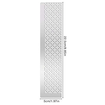 201 Stainless Steel Diamond Drawing Rulers, Plum Mesh Ruler, Dot Drill Tool, with 699 Blank Grids, Stainless Steel Color, 225x50mm
