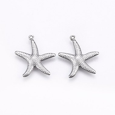 Stainless Steel Color Starfish Stainless Steel Pendants