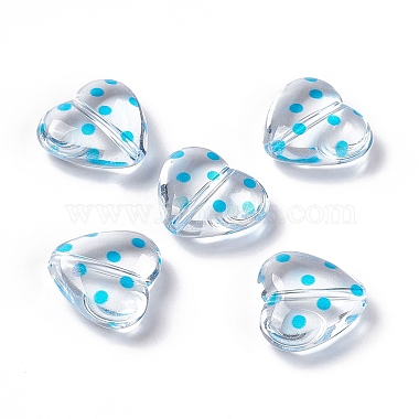 Deep Sky Blue Heart Acrylic Beads