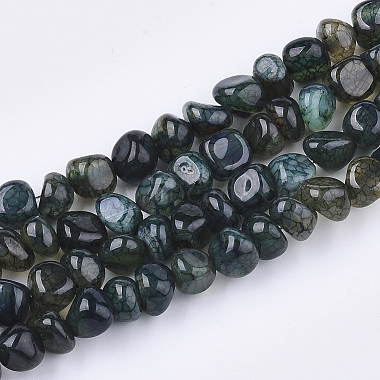 Dark Slate Gray Nuggets Dragon Veins Agate Beads
