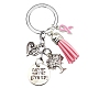 October Breast Cancer Pink Awareness Ribbon Alloy Pendant Keychain for Woman(PW-WG17788-01)-1