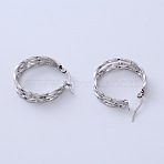 Stainless Steel Triple Hoop Earrings, Silver(OE6196-1)