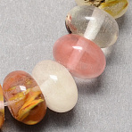 Tigerskin Glass Beads Strands, Rondelle, 6x4mm, Hole: 1mm, about 99pcs/strand, 15.7 inch(G-S105-6mm-16)